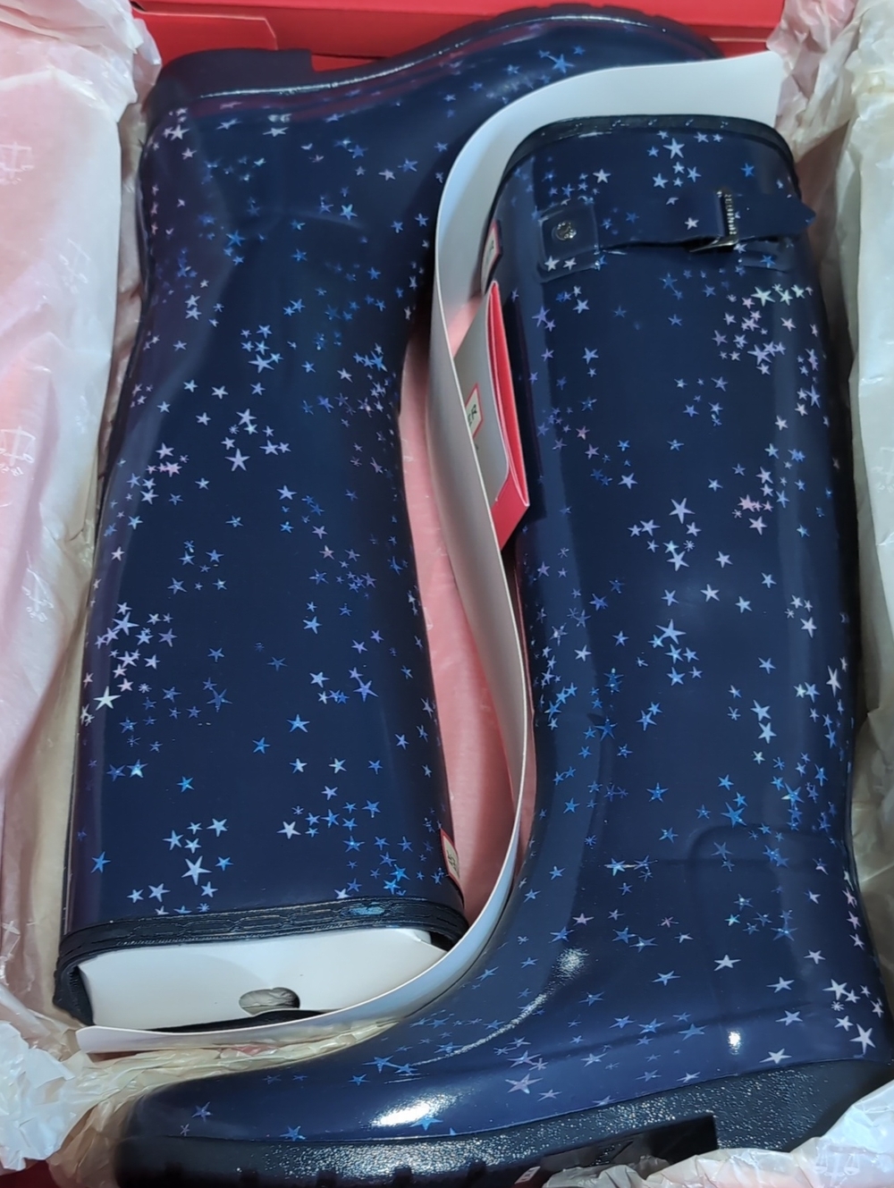 Hunter - Navy Constellation Print Rain Boots